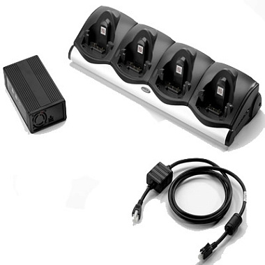 Зарядное устройство для 4-х аккумуляторов для ТСД Zebra (Motorola) MC31XX, MC70XX. Включает БП KT-14000-148R